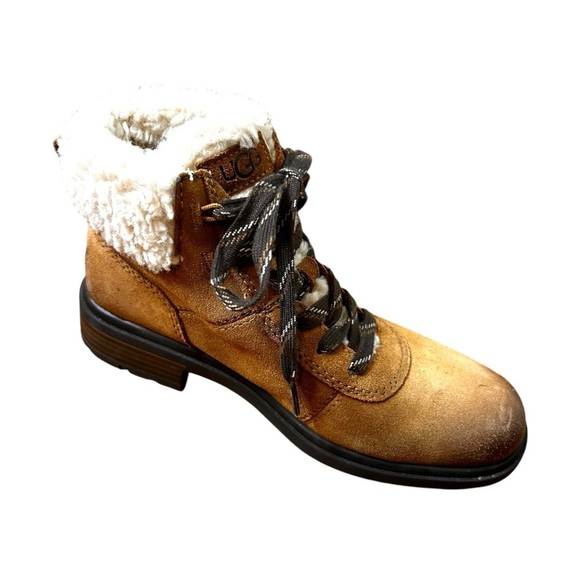 UGG Women's Harrison Cozy Lace- Waterproof Suede Ankle Winter Boots- Size 7 - Picture 5 of 11